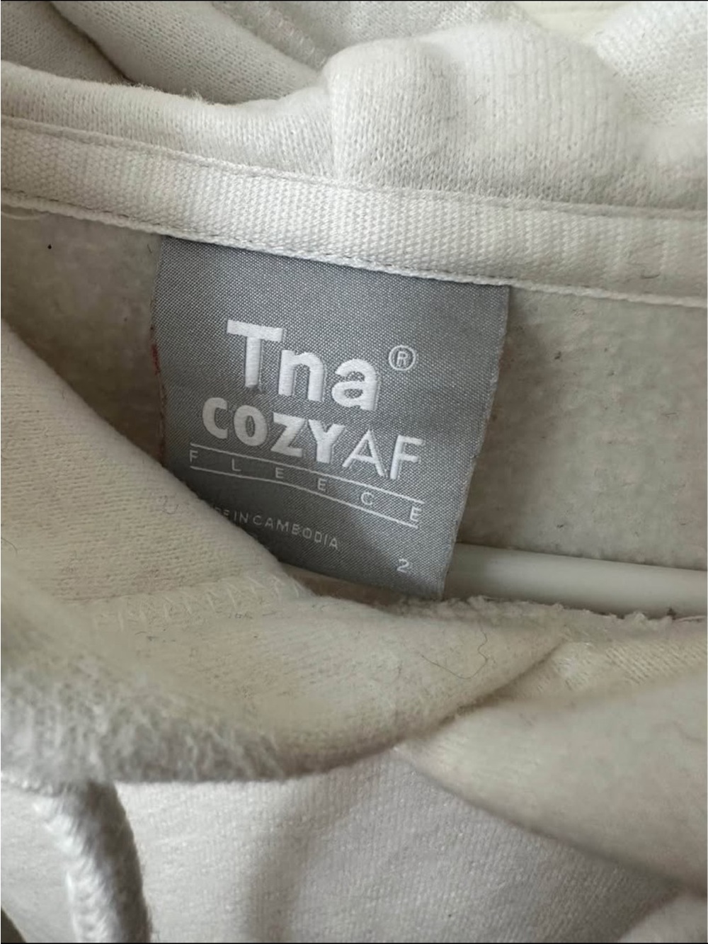 TNA Cozy AF White Hoodie Size 2 (Med/Lg) - Picture 3 of 3